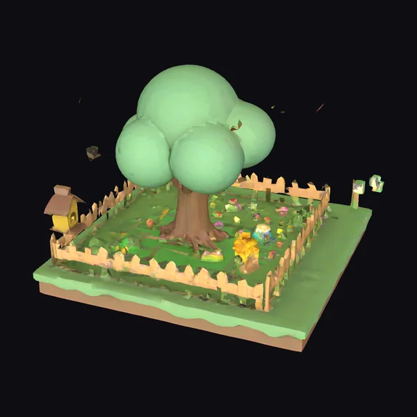 Garden with Wooden Fence