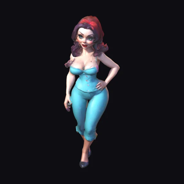 Cartoon Pin-Up Gardener