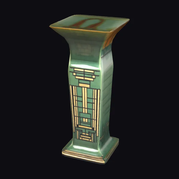 Green Art Deco Vase