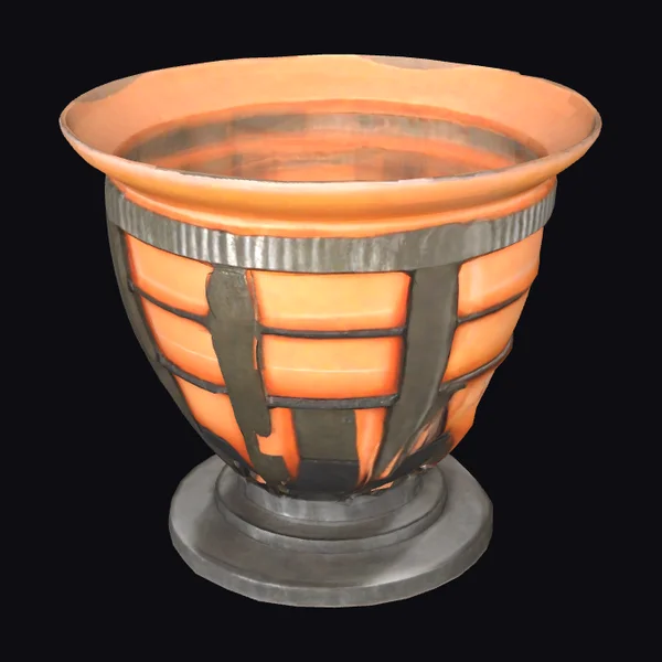 Orange Art Deco Vase
