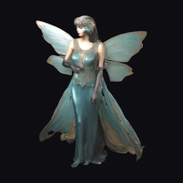 Teal Art Deco Fairy