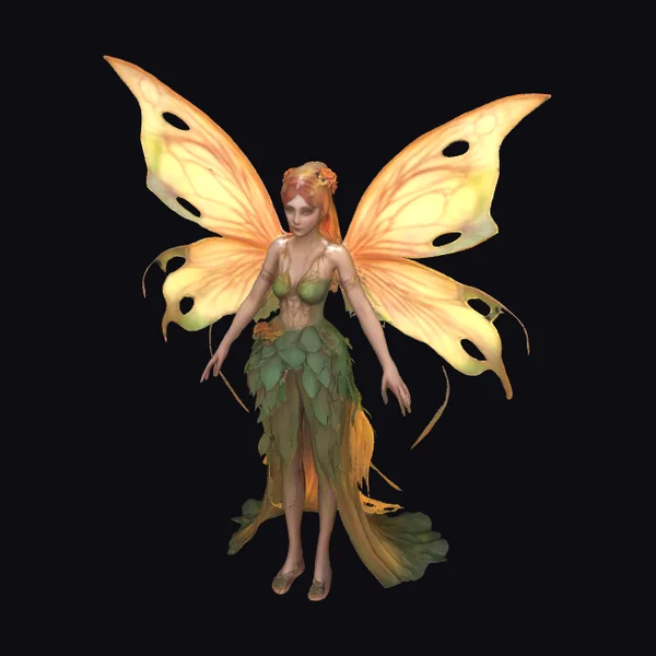 Golden Fairy with Wings