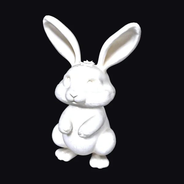White Clay Rabbit Figurine