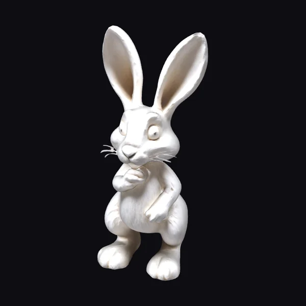 White Fur Rabbit Figurine