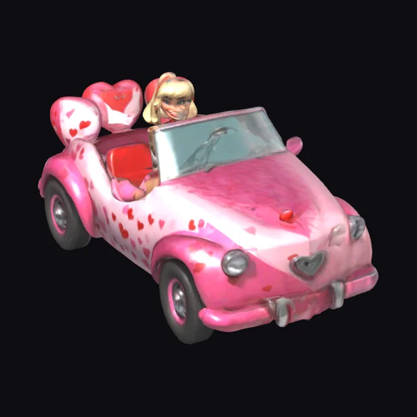 Pink Convertible Valentine Car