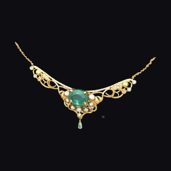Art Nouveau Emerald Necklace