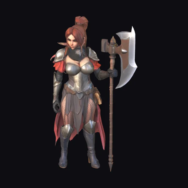 Warrior Girl with Axe
