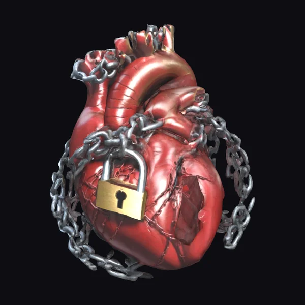 Cracked Heart with Chains
