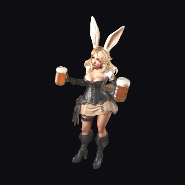 Bunnygirl Barmaid with Beer
