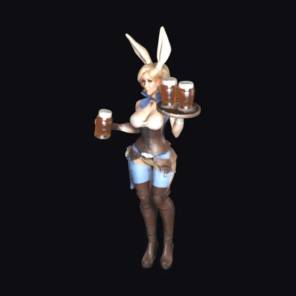 Bunny Barmaid with Beer