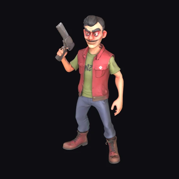 Maniacal Gunman Character