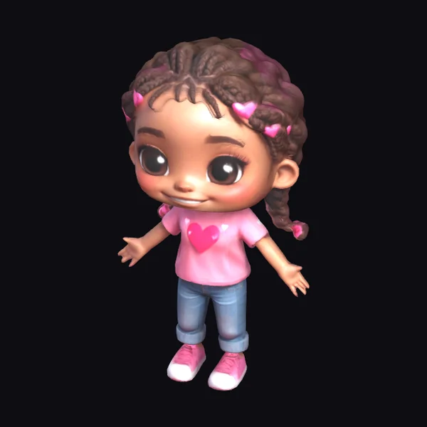 Chibi Girl with Heart Shirt