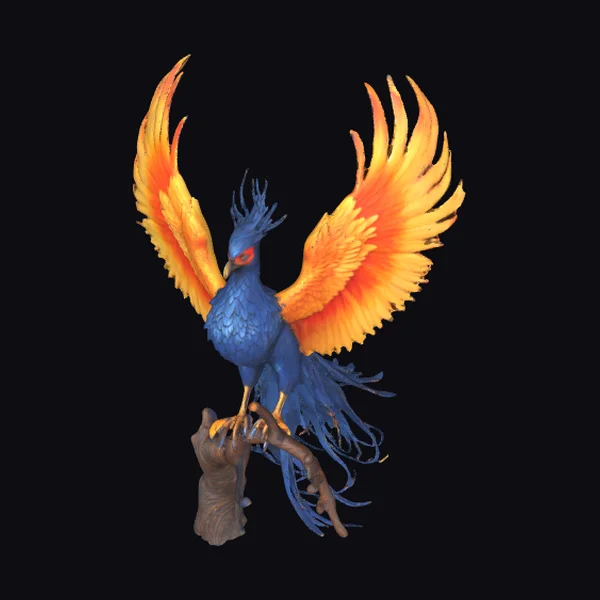 Phoenix on Tree Branch