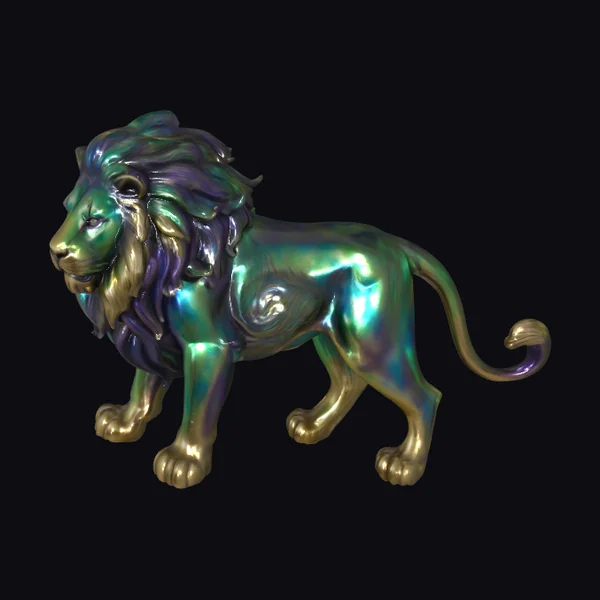 Iridescent Lion Statue
