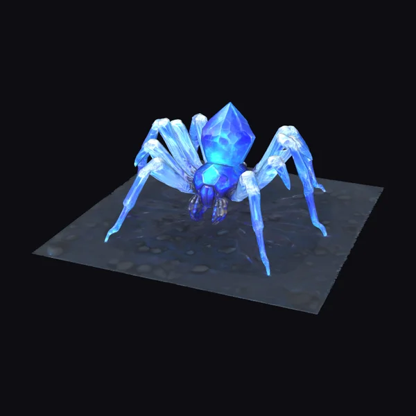 Glowing Blue Crystal Spider