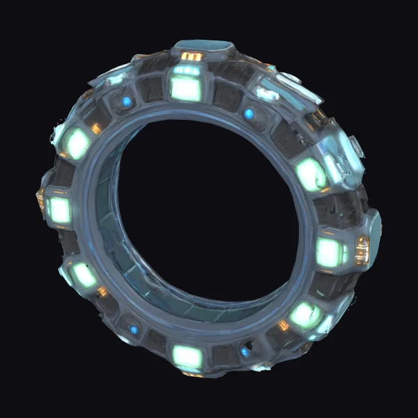Glowing Sci-Fi Ring Structure