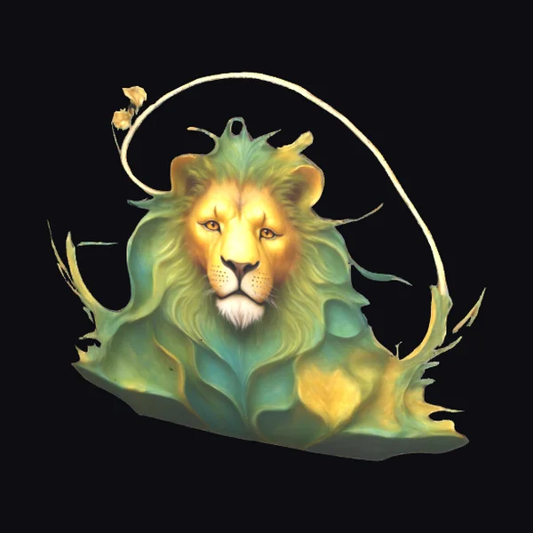 Floral Lion Bust