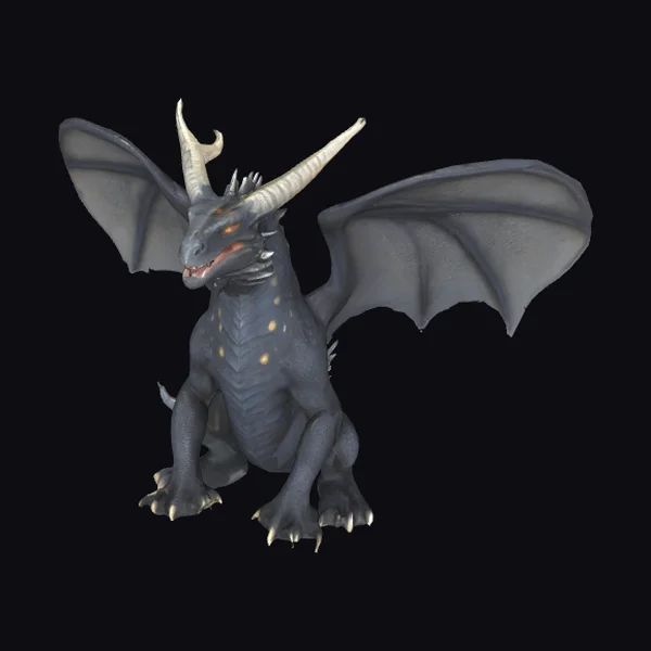 Dark Dragon with Horns