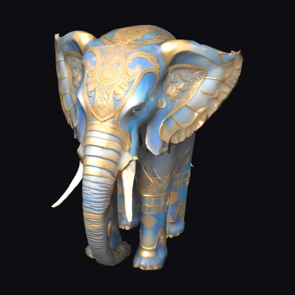 Ornate Blue Elephant