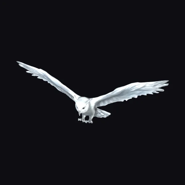 Flying White Owl