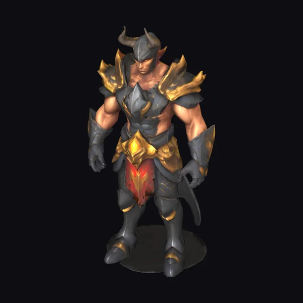 Muscular Warrior in Fantasy Armor