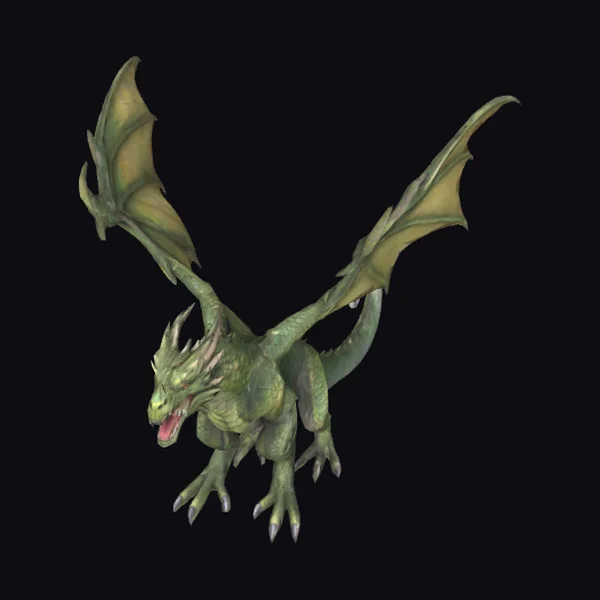 Green Dragon in Flight