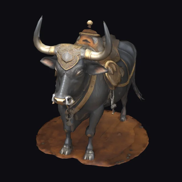 Ornate Bovine Warrior Statue