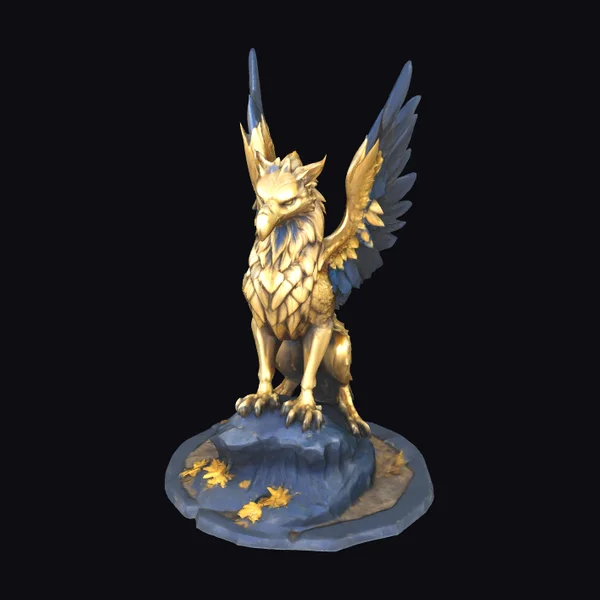 Golden Griffin Statue (Free 3D Model)