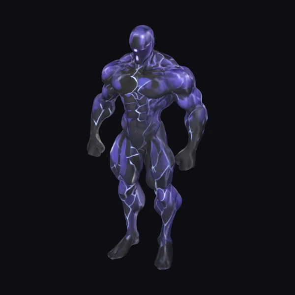Purple Muscular Humanoid Figure
