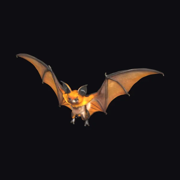 Orange Bat in Flight