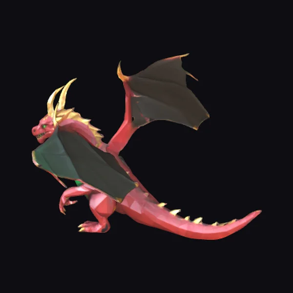 Low Poly Red Dragon