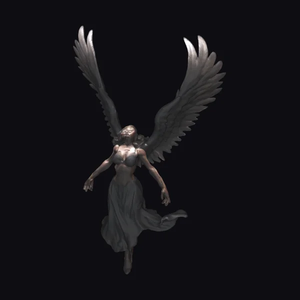Dark Winged Goddess Descending