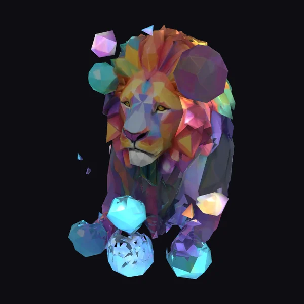 Rainbow Crystal Lion