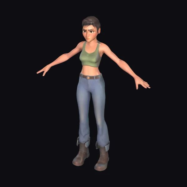 Strong Female Hero A-Pose