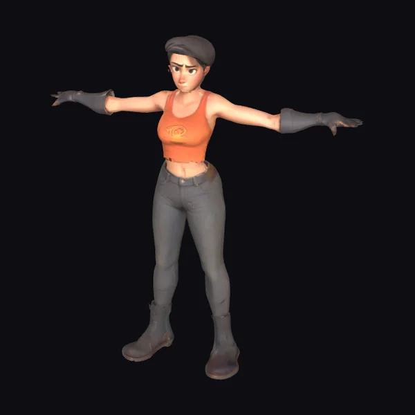 Strong Female Hero A-Pose