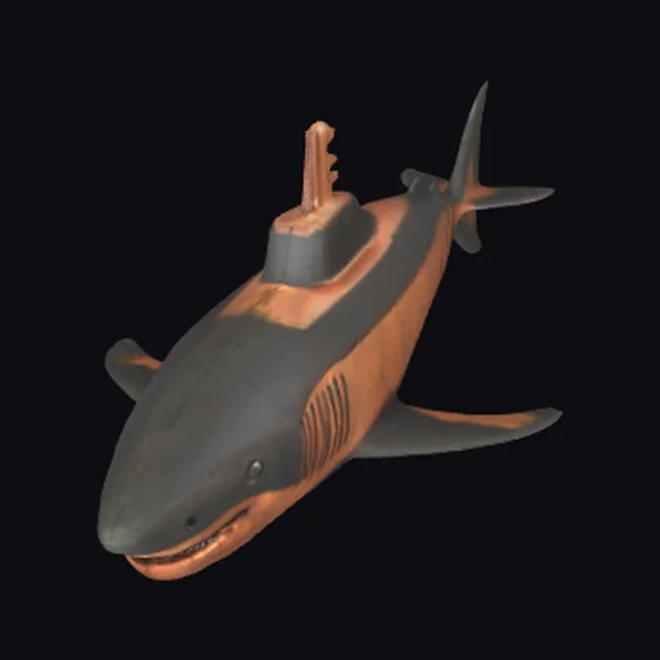 Copper Steampunk Shark Submarine