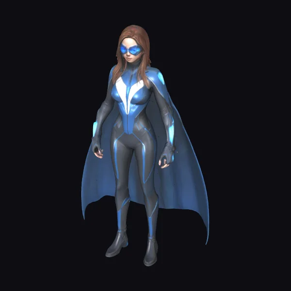 Female Superhero in Blue