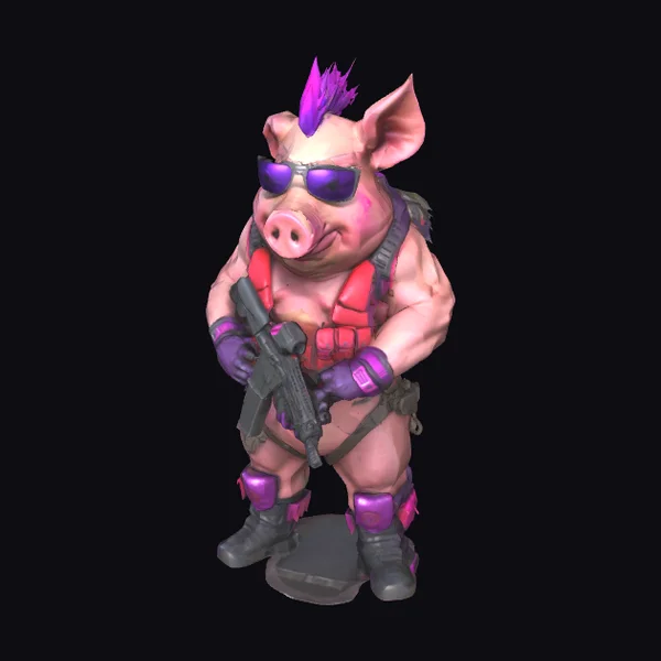 Muscular Pig Warrior
