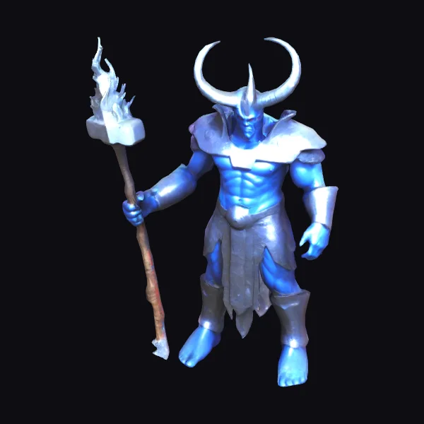Blue Horned Warrior God