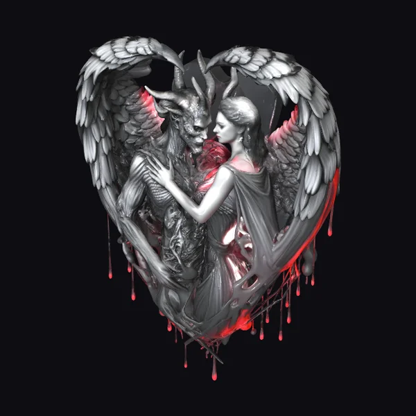 Heart with Winged Creatures
