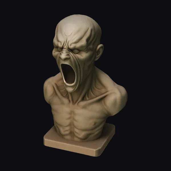 Screaming Male Bust