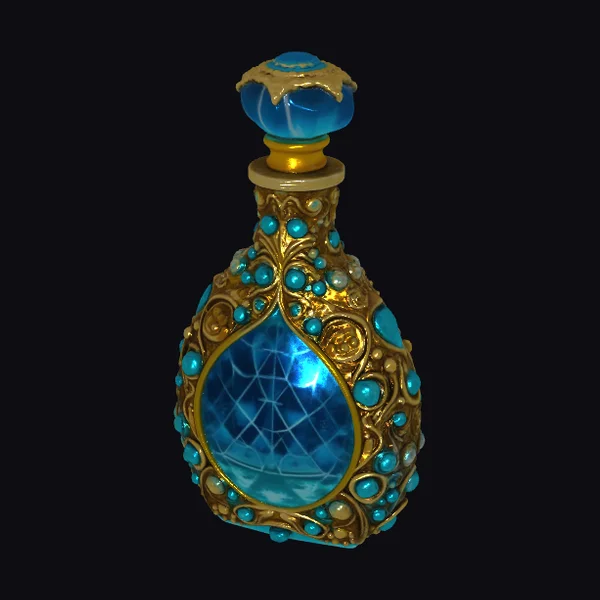 Ornate Blue Perfume Bottle