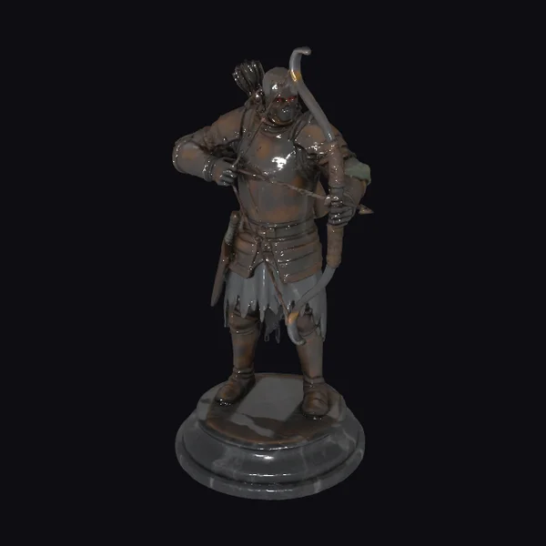 Ancient Dark Archer Statue