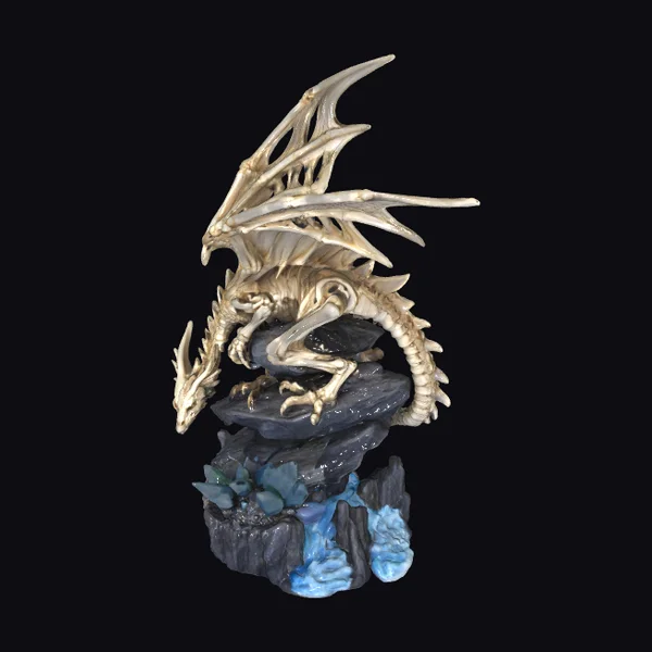 Golden Dragon on Rock