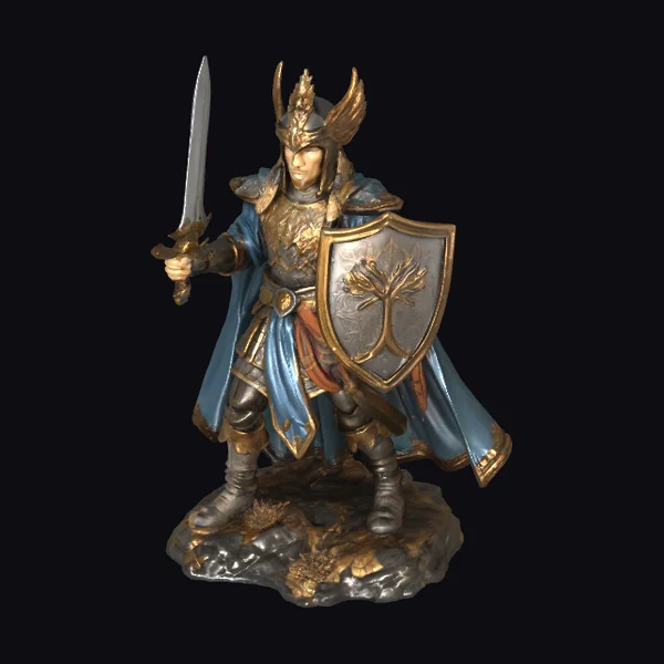 Armored Warrior with Shield
