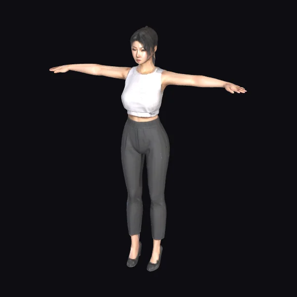 Asian Woman in Casual Wear