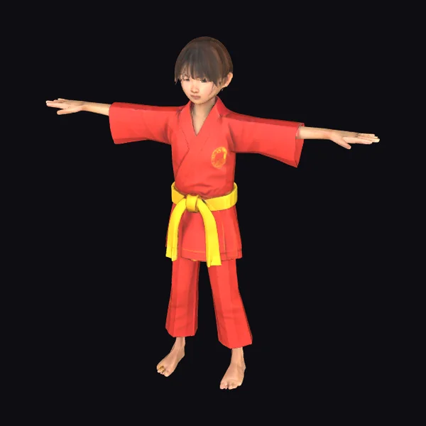 Asian Girl in Red Gi