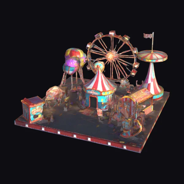 Low Poly Carnival Scene