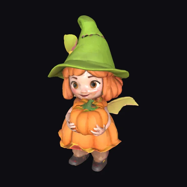 Little Pumpkin Witch Girl