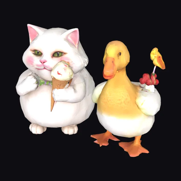 Chubby Cat and Duck